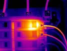 wiring problems can easily be seen with thermal imaging thermal image of circuit breaker and wiring